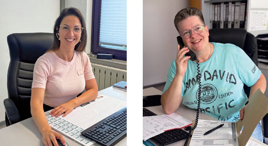 Das Tagesgeschäft, die Kundenbetreuung, alle Serviceaktivitäten und den Verkauf leitet Karolin Böhm (Geschäftsführerin, li.) mit der Unterstützung von Stefanie Skrzipietz (Kaufm. Angestellte, re.)